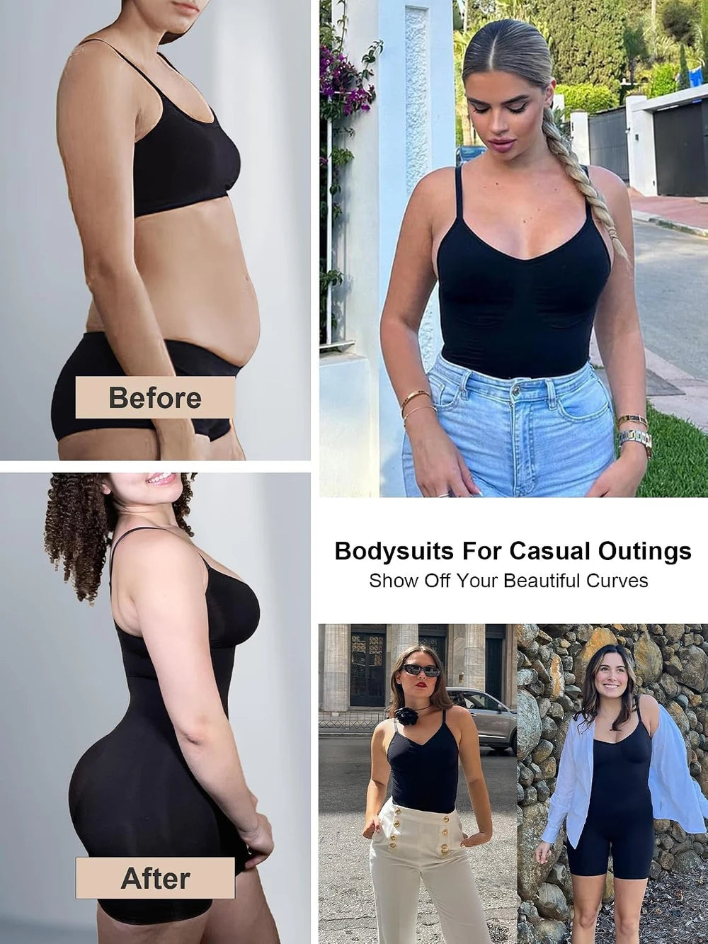 SHAPERX Tummy Control Bodysuit